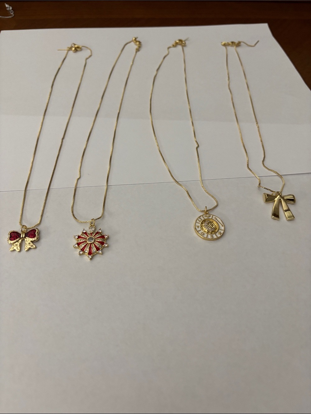 4 gold tone 18 inch necklaces